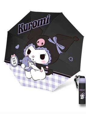 Sanrio  Kawaii Kuromi Umbrella Manual Open Close All Weather WindProof 8" Ribs